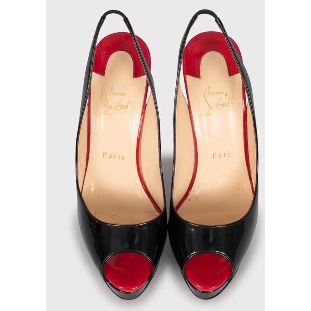 Christian Louboutin Black Patent Leather Stiletto Pumps - Picture 2 of 5